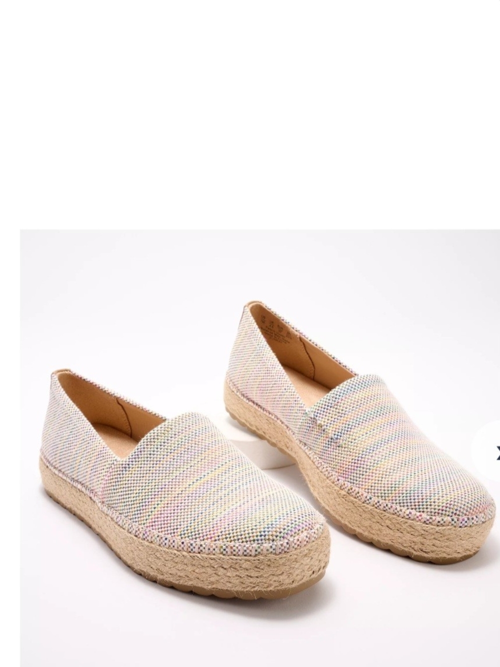 Dr. Scholl's Pastel Multicolor Knit Woven Espadrille Slip-Ons